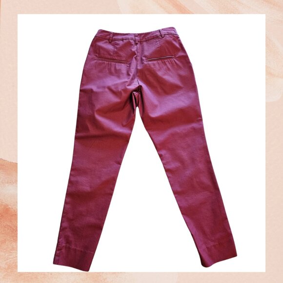 H&M Burgundy Ankle Pixie Slacks - Picture 2 of 4